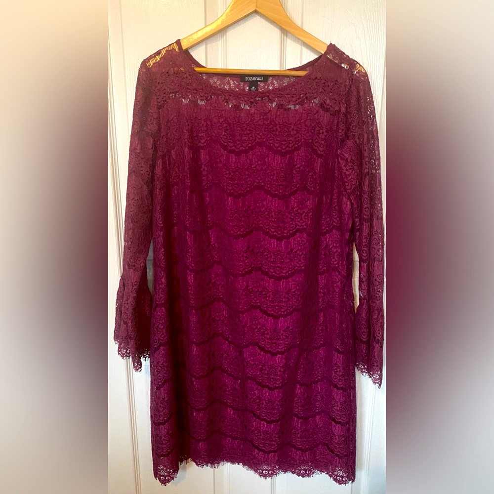 Roz & Ali Burgundy Lace Party Dress